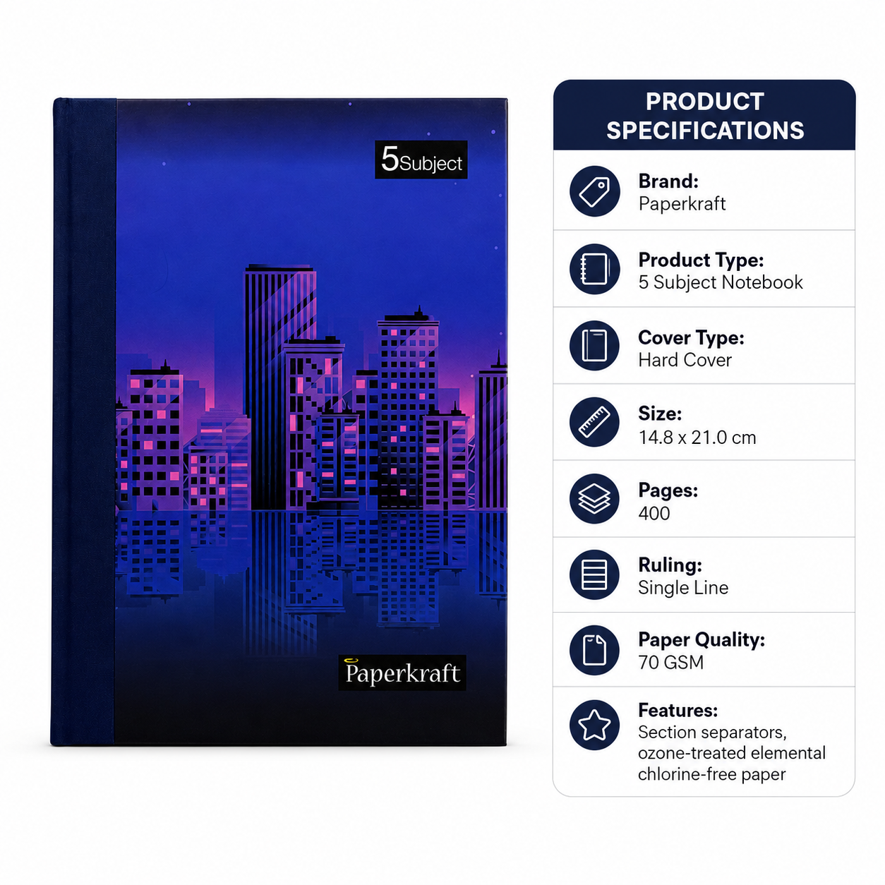 Paperkraft Expression 5 Subject| Hard Cover Notebook specific