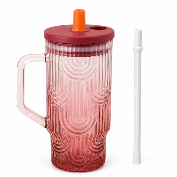 Premium Glass Sipper Tumbler with Handle
